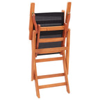 Sillas plegables jardín 4 uds madera eucalipto textilene negro