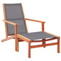Silla de jardín con reposapiés madera de eucalipto y textilene