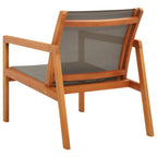 Silla de jardín madera maciza de eucalipto y textilene gris