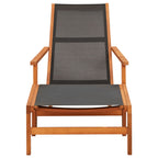 Silla de jardín con reposapiés madera de eucalipto y textilene