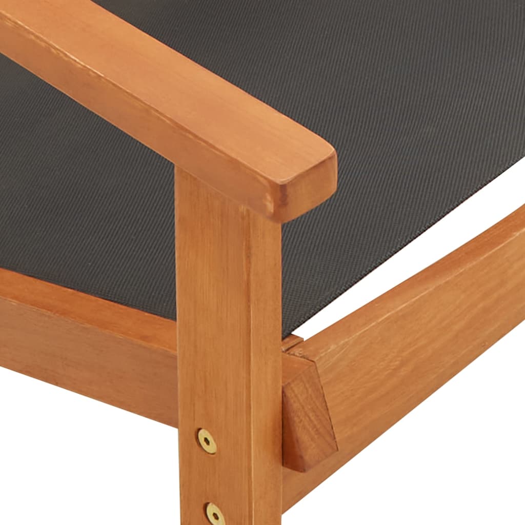 Silla de jardín con reposapiés madera de eucalipto y textilene