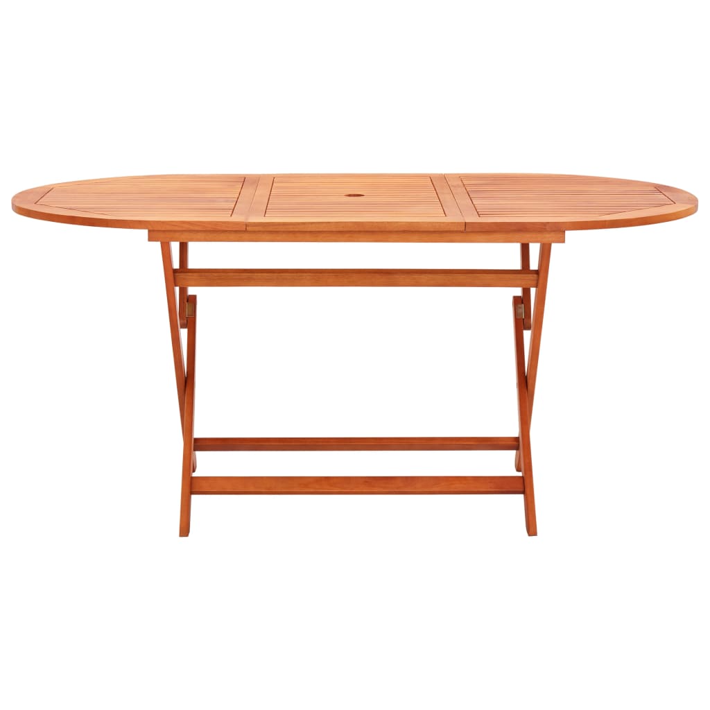 Mesa de jardín plegable madera maciza de eucalipto 160x85x74 cm
