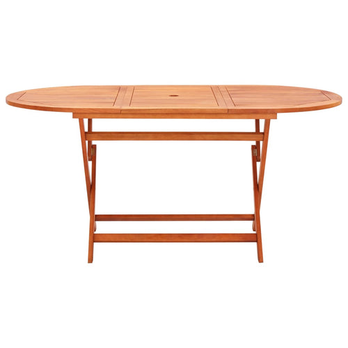 Mesa de jardín plegable madera maciza de eucalipto 160x85x74 cm