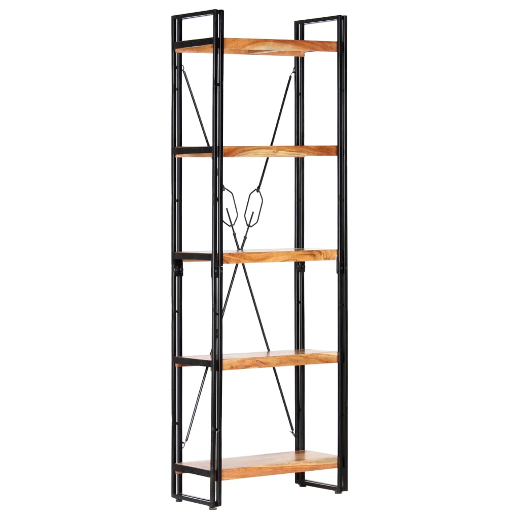 Estantería de 3 niveles de madera maciza de acacia 40x30x80 cm