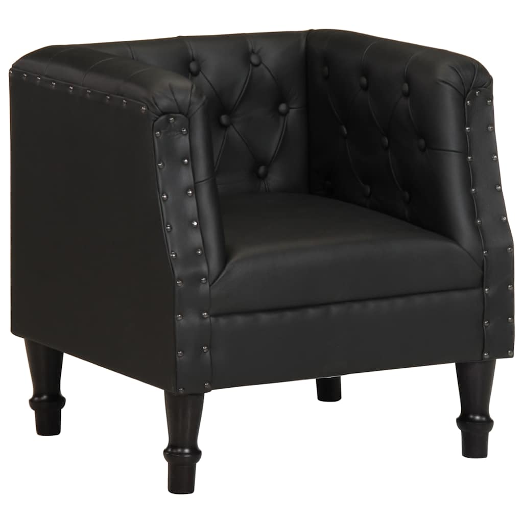 Sillón de cuero auténtico gris