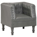 Sillón de cuero auténtico gris