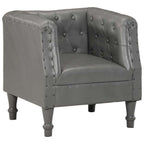 Sillón de cuero auténtico gris