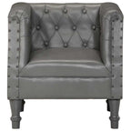 Sillón de cuero auténtico gris