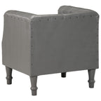 Sillón de cuero auténtico gris