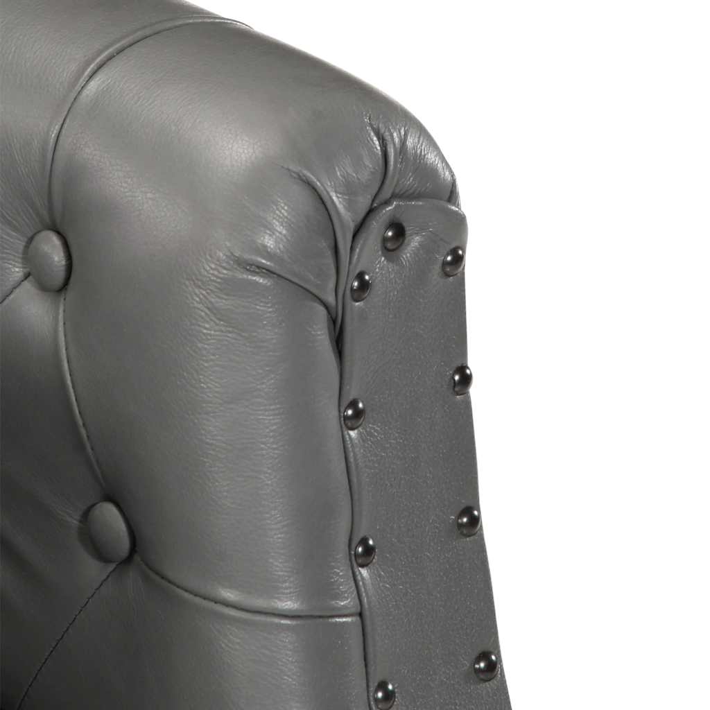 Sillón de cuero auténtico gris