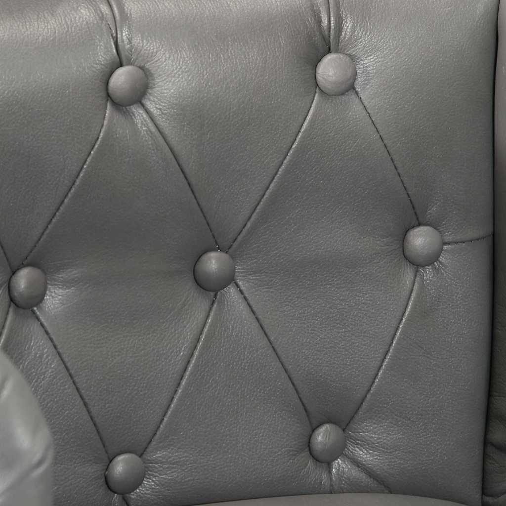 Sillón de cuero auténtico gris