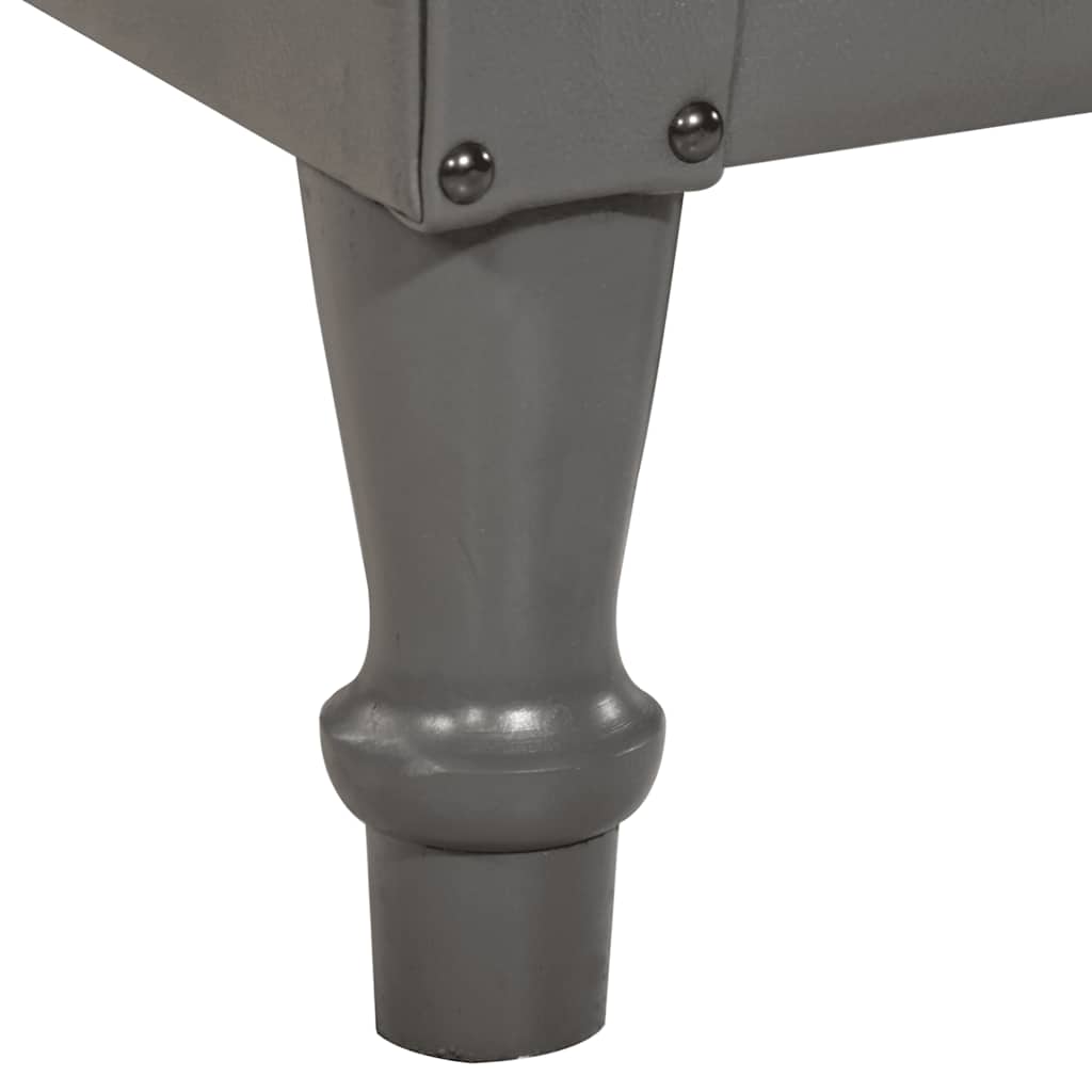 Sillón de cuero auténtico gris