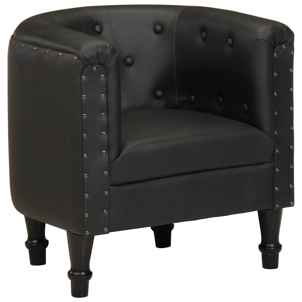 Sillón de cuero auténtico gris