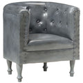 Sillón de cuero auténtico gris