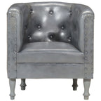 Sillón de cuero auténtico gris