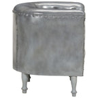 Sillón de cuero auténtico gris