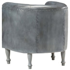 Sillón de cuero auténtico gris