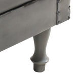 Sillón de cuero auténtico gris