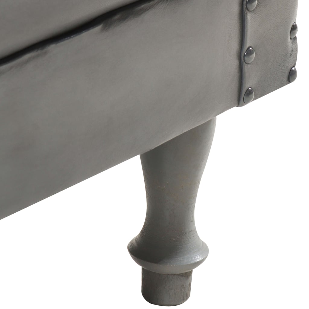 Sillón de cuero auténtico gris
