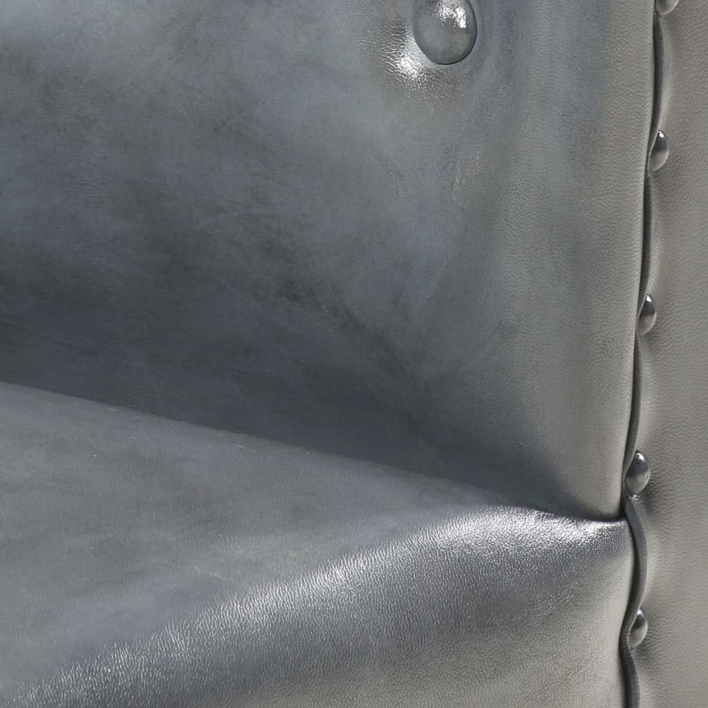 Sillón de cuero auténtico gris