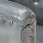 Sillón de cuero auténtico gris