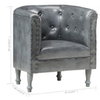 Sillón de cuero auténtico gris