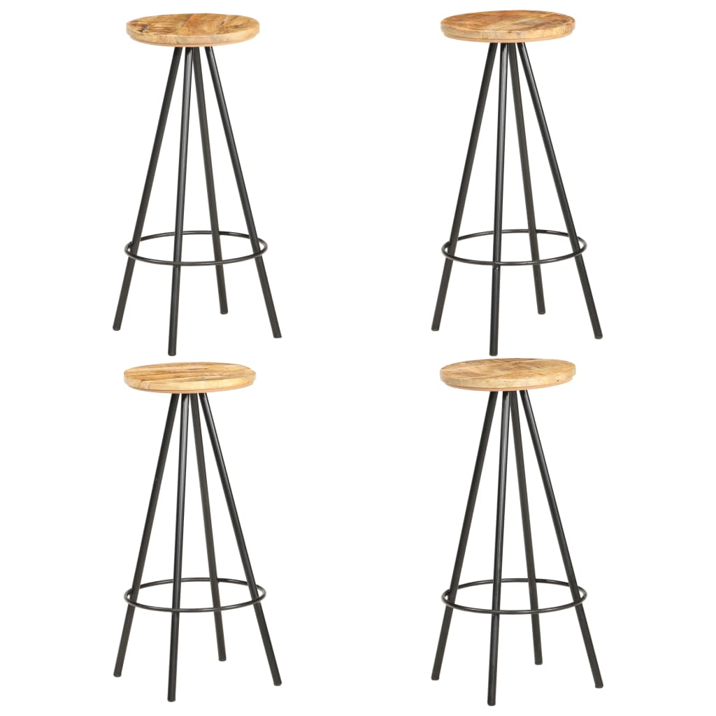 Taburetes de cocina 2 unidades madera de mango rugosa