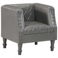 Sillón de cuero de cabra auténtico gris