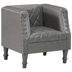 Sillón de cuero de cabra auténtico gris
