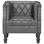 Sillón de cuero de cabra auténtico gris
