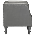 Sillón de cuero de cabra auténtico gris