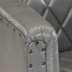 Sillón de cuero de cabra auténtico gris