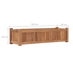 Arriate elevado madera maciza de teca 100x30x25 cm