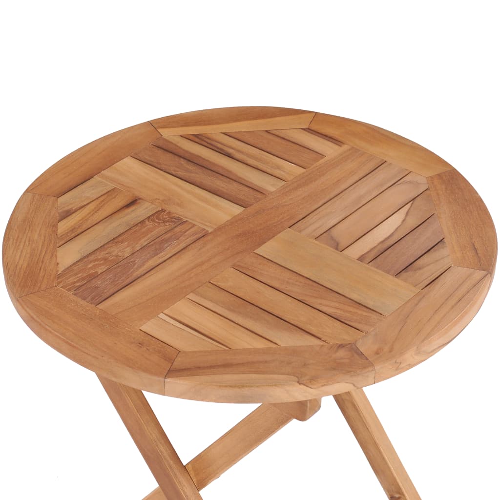 Mesa de jardín plegable madera maciza de teca 45 cm