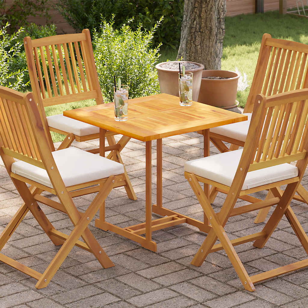 Superficie de mesa cuadrada madera maciza de teca 80x80x2,5 cm