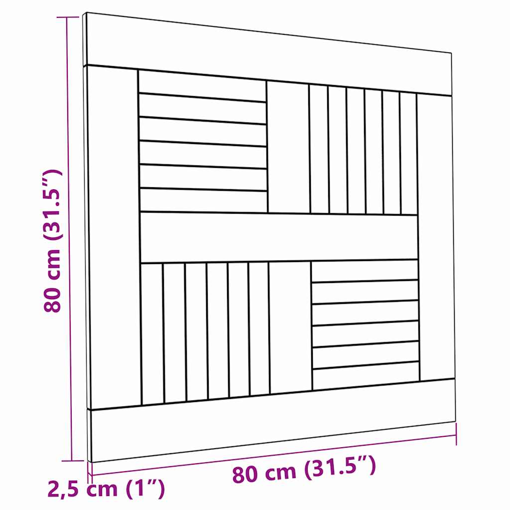 Superficie de mesa cuadrada madera maciza de teca 80x80x2,5 cm