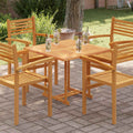 Superficie de mesa cuadrada madera maciza de teca 80x80x2,5 cm