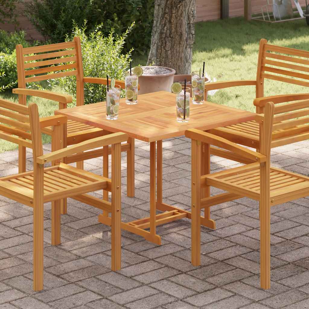 Superficie de mesa cuadrada madera maciza de teca 80x80x2,5 cm
