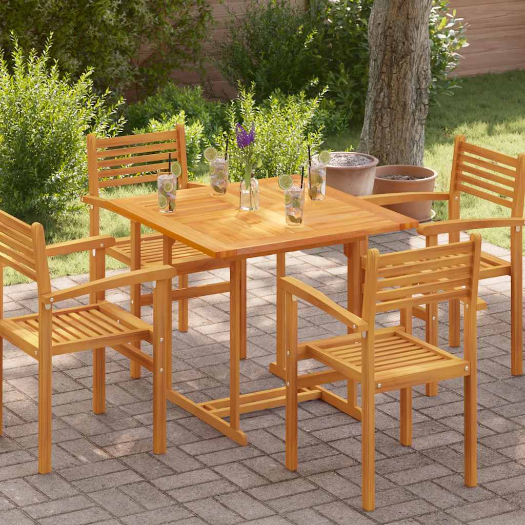 Superficie de mesa cuadrada madera maciza de teca 80x80x2,5 cm
