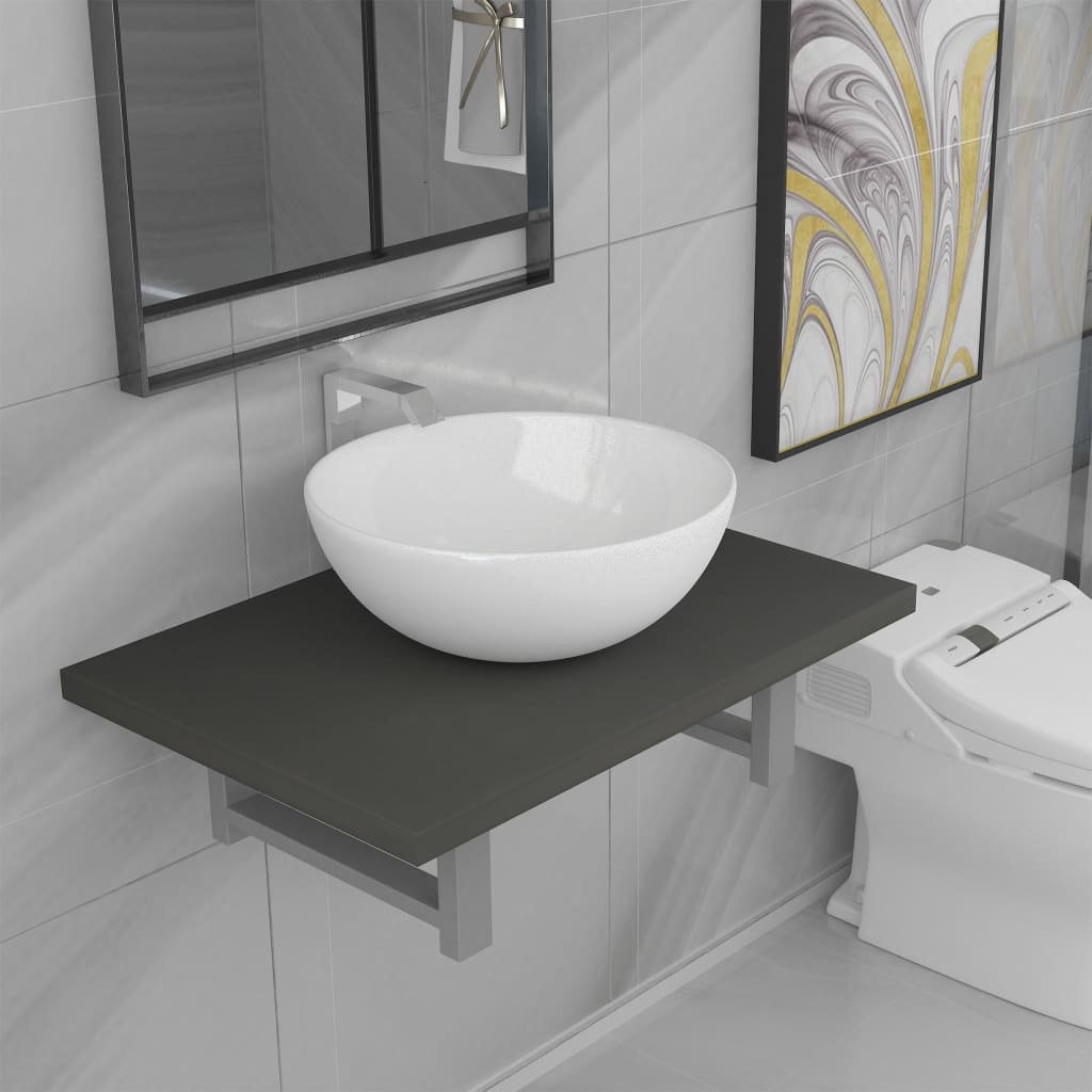 Conjunto de muebles de baño 2 piezas cerámica blanco
