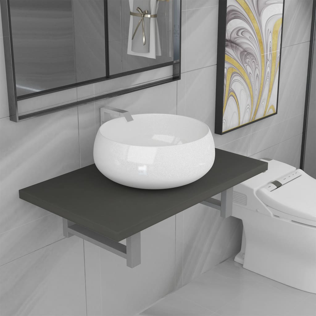 Conjunto de muebles de baño 2 piezas cerámica blanco
