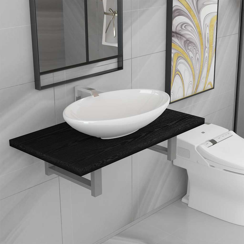 Conjunto de muebles de baño 2 piezas cerámica blanco