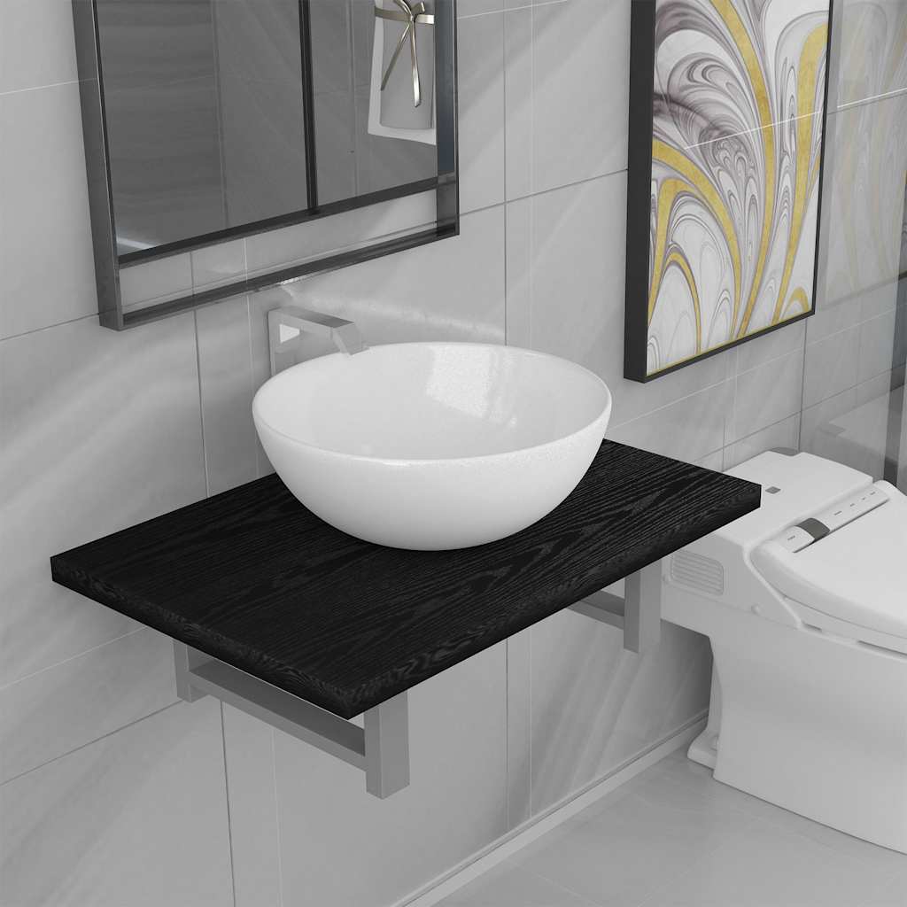 Conjunto de muebles de baño 2 piezas cerámica blanco