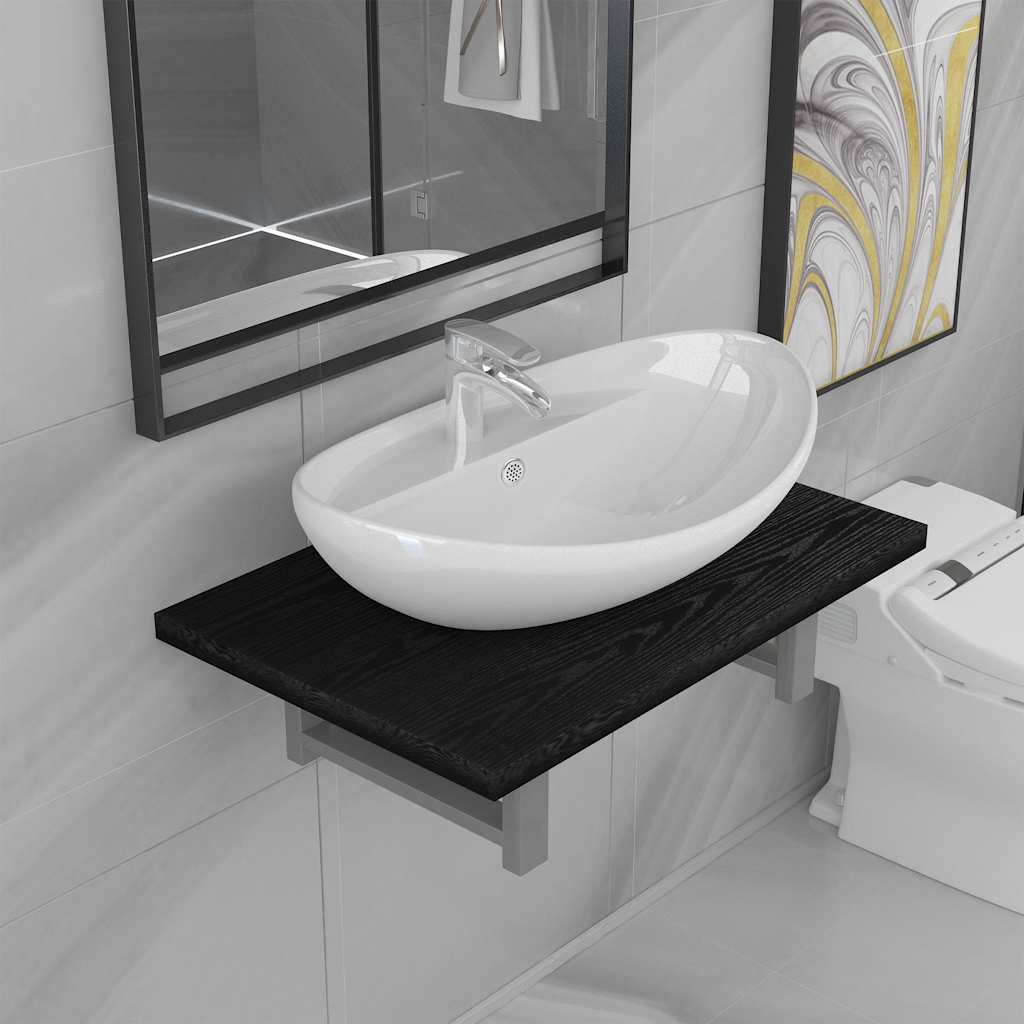 Conjunto de muebles de baño 2 piezas cerámica blanco