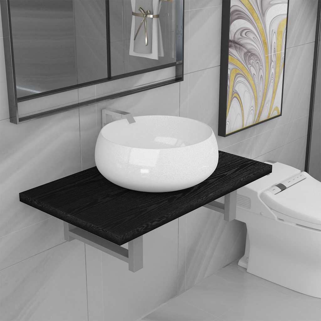 Conjunto de muebles de baño 2 piezas cerámica blanco