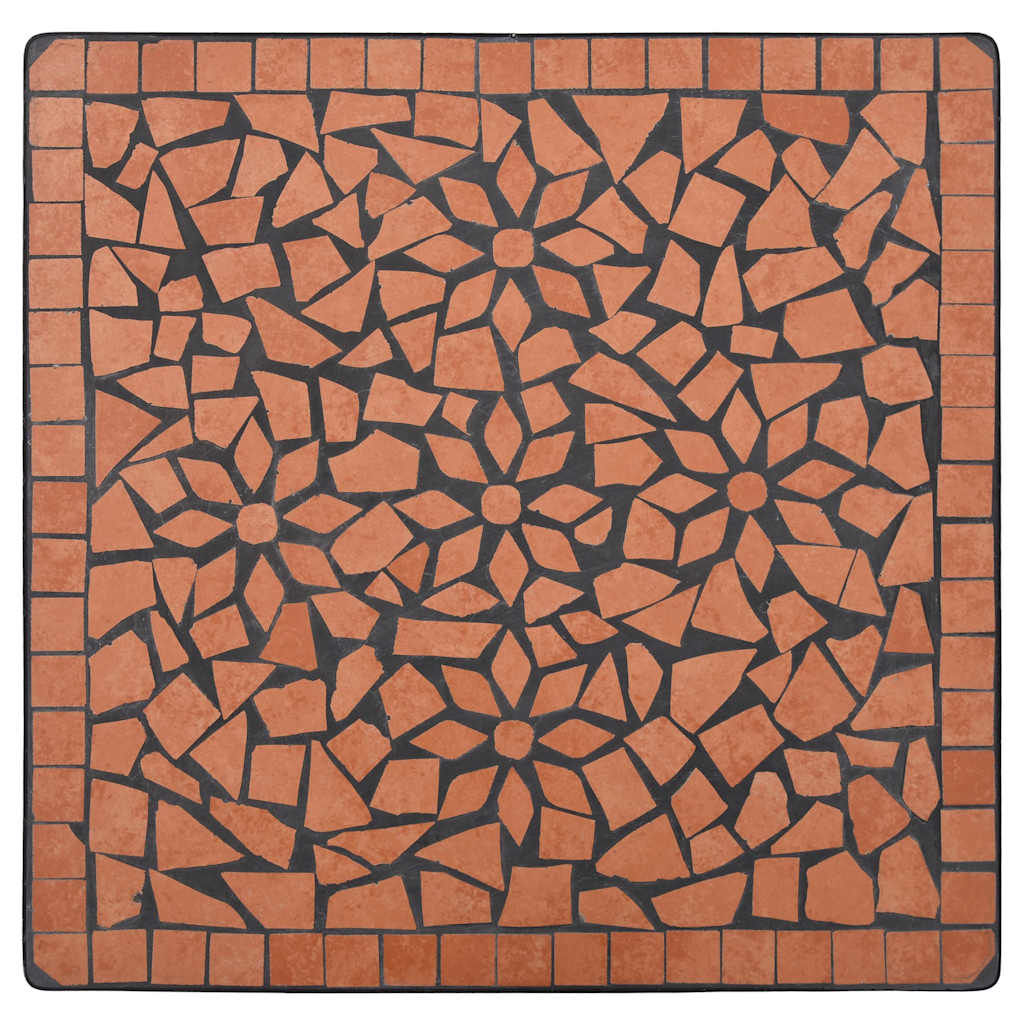 Mesa y sillas de bistró 3 piezas con mosaico cerámica terracota