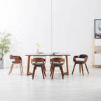 Silla de comedor tela y madera curvada gris oscuro