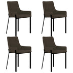 Sillas de comedor 4 unidades tela marrón