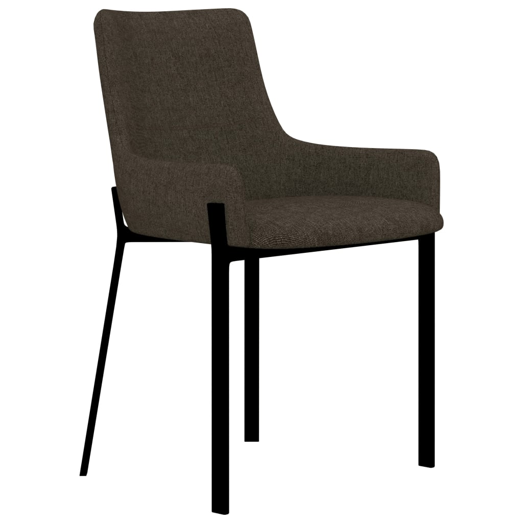 Sillas de comedor 4 unidades tela marrón