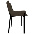 Sillas de comedor 4 unidades tela marrón
